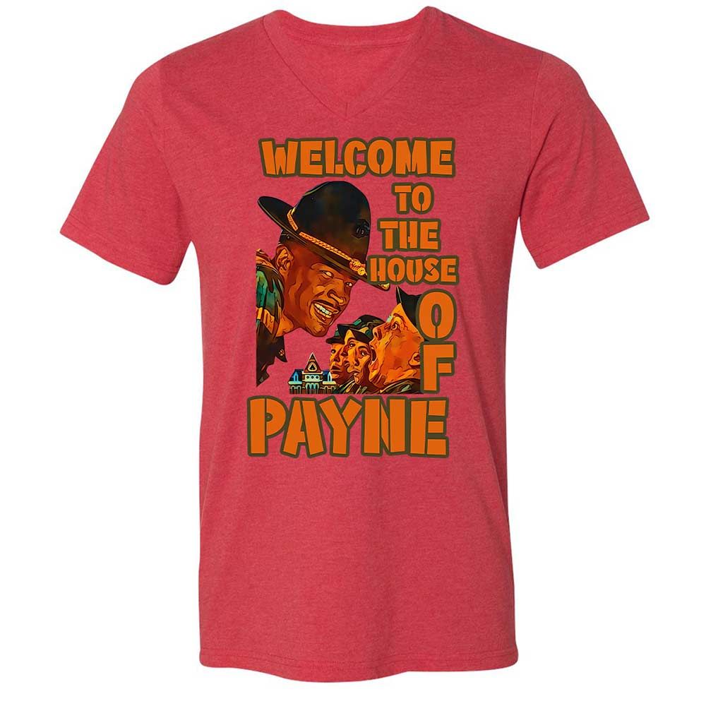 Unisex V-Neck T-Shirt - LNMYTHTS - Heather Red - 7