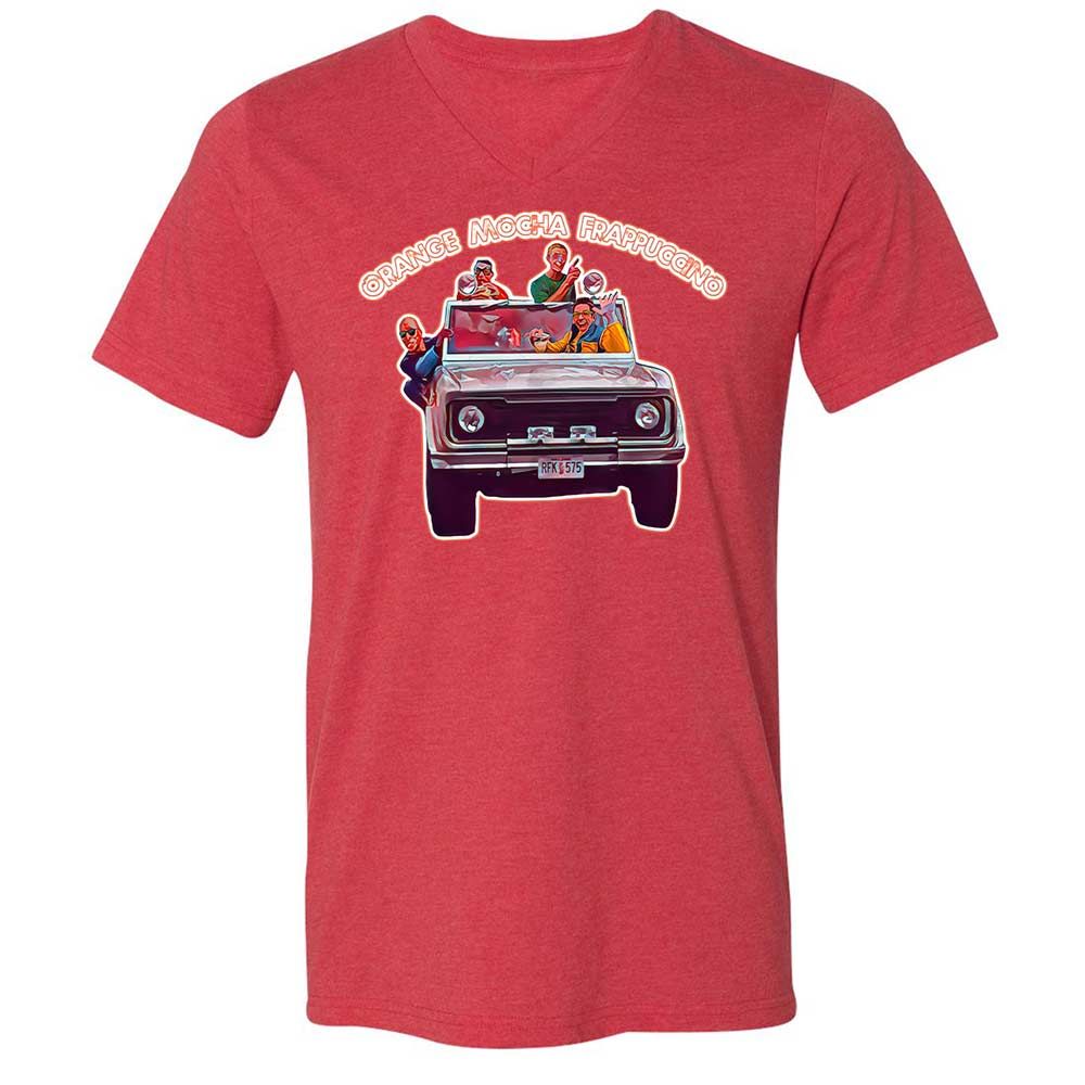 Unisex V-Neck T-Shirt - N4HQE1B5 - Heather Red - 7