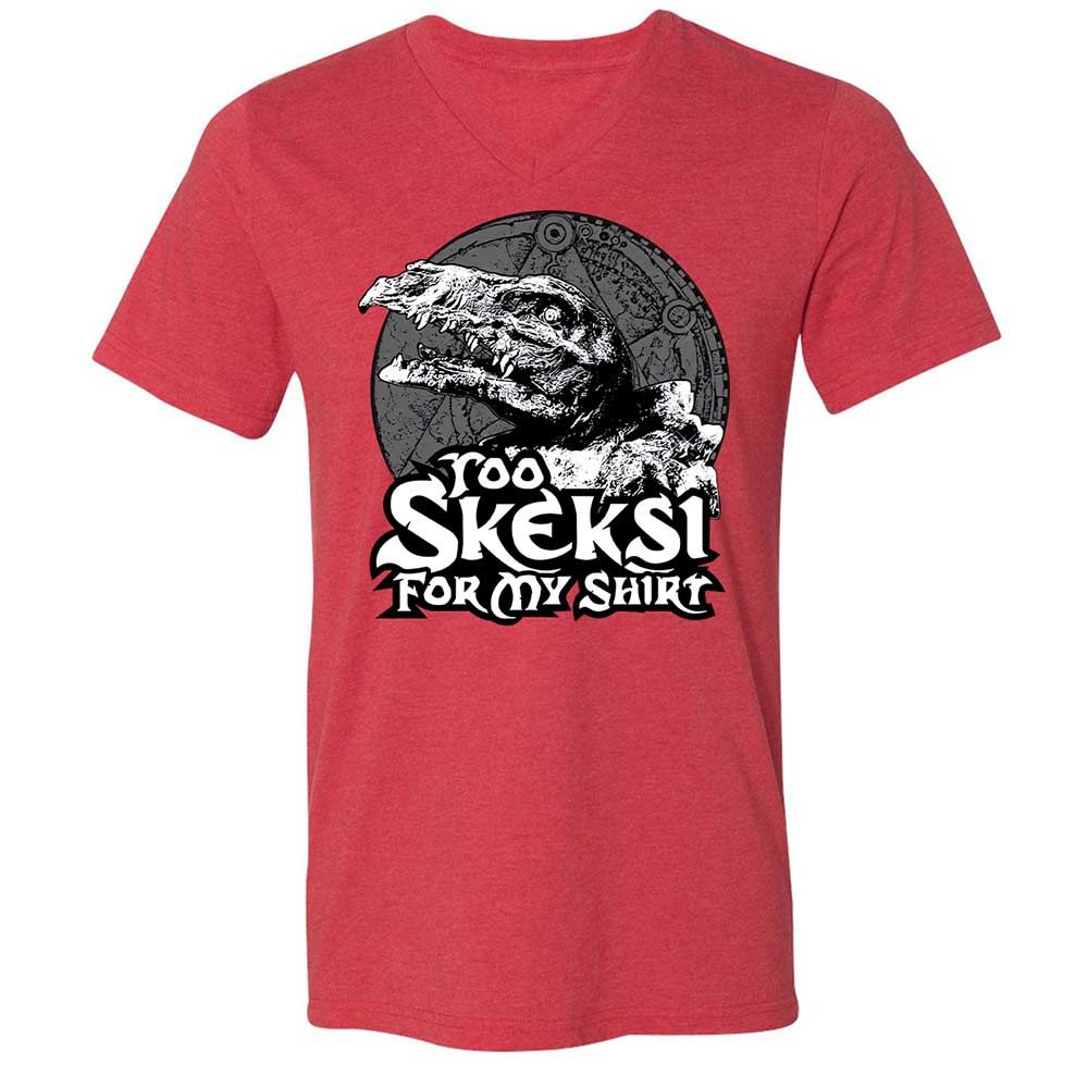 Unisex V-Neck T-Shirt - D7Z6V5R3 - Heather Red - 7