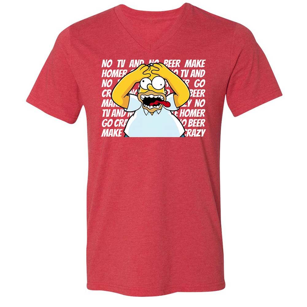 No TV and No Beer Make Homer Go Crazy - Heather Red - 7