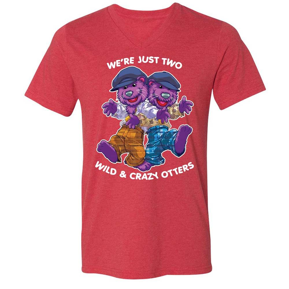 Two wild & crazy otters - Heather Red - 7