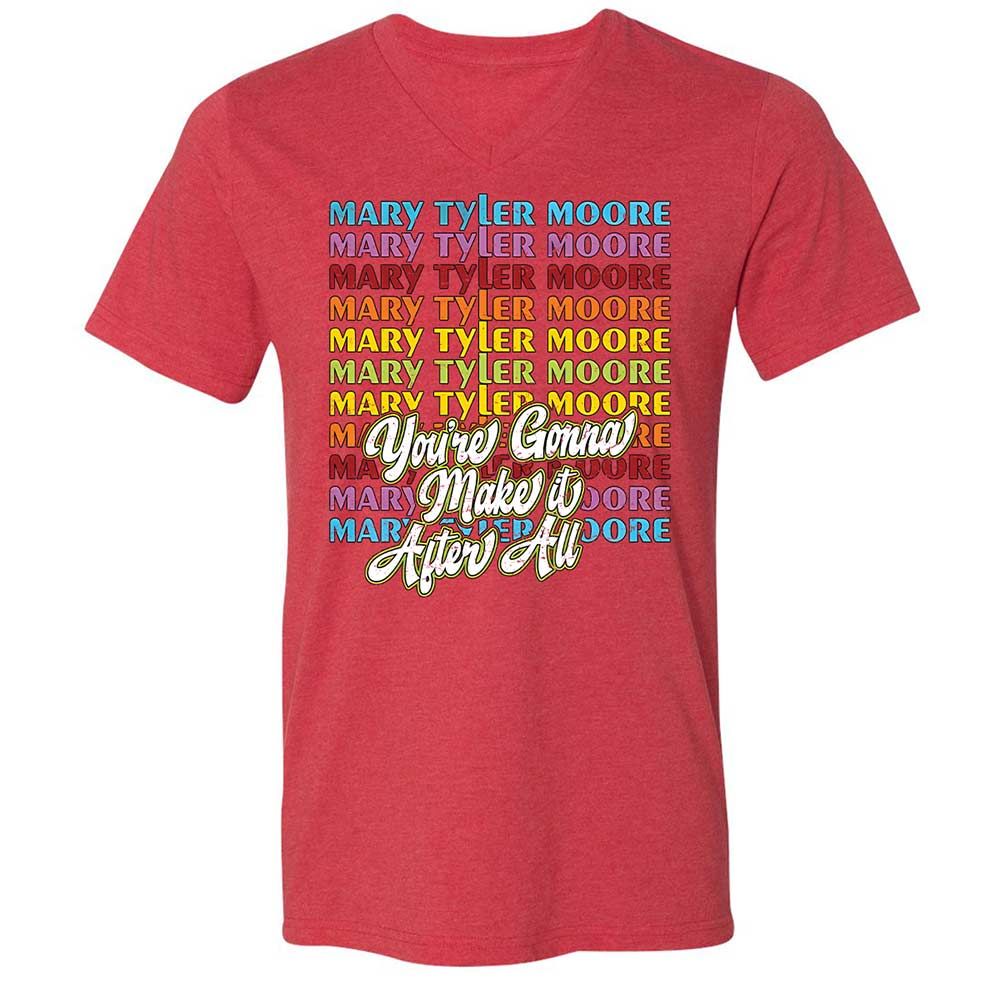 Unisex V-Neck T-Shirt - 3LEQDC4J - Heather Red - 7
