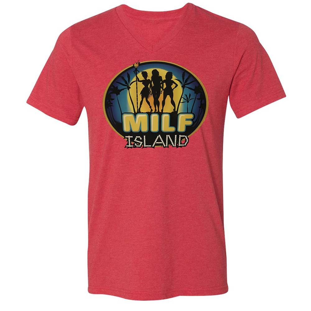 Unisex V-Neck T-Shirt - UDYEMDHJ - Heather Red - 7