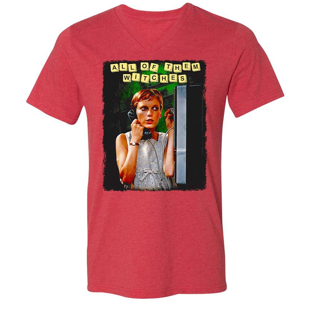 Unisex V-Neck T-Shirt - W98HCEUS - Heather Red - 7
