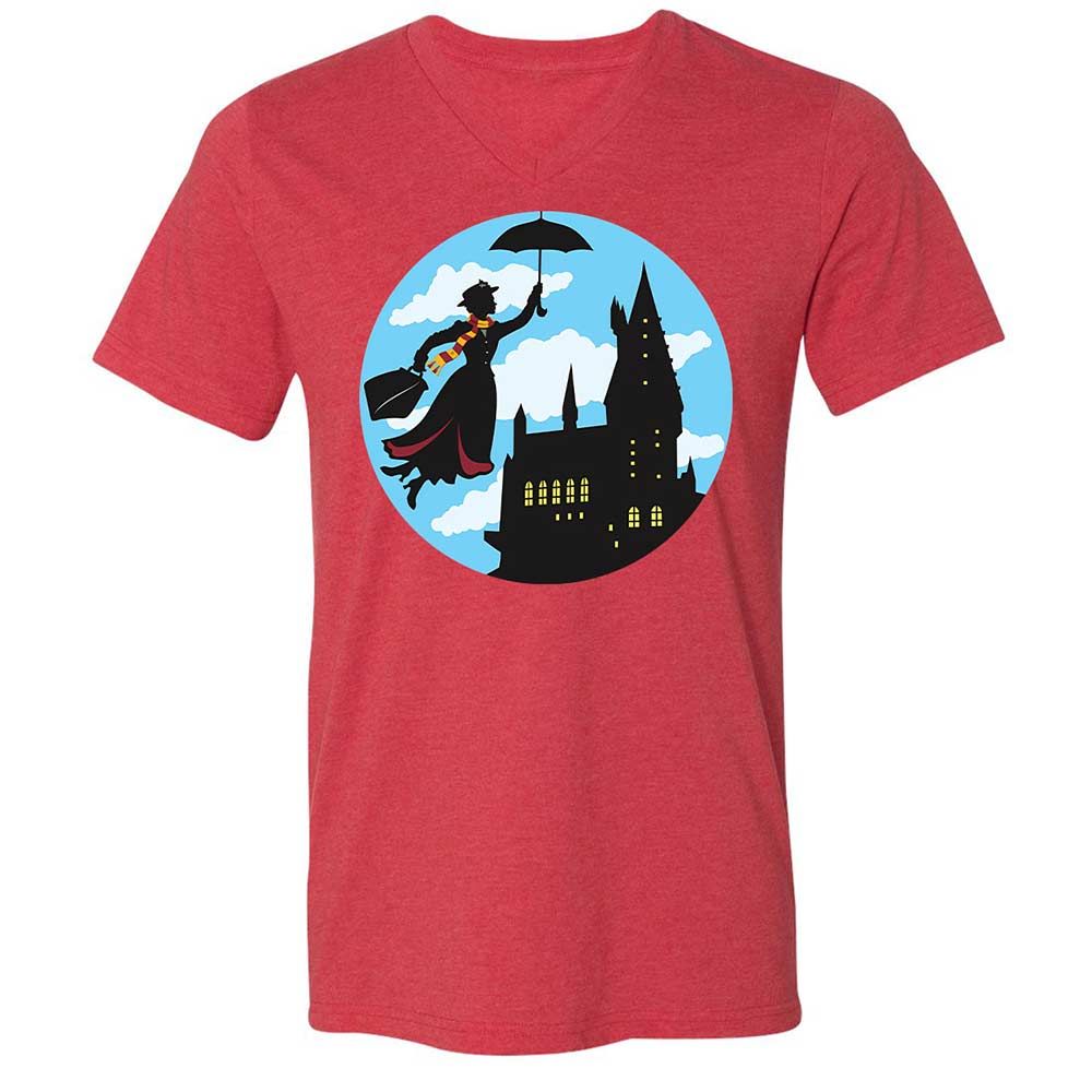 Unisex V-Neck T-Shirt - PAEVQAQF - Heather Red - 7