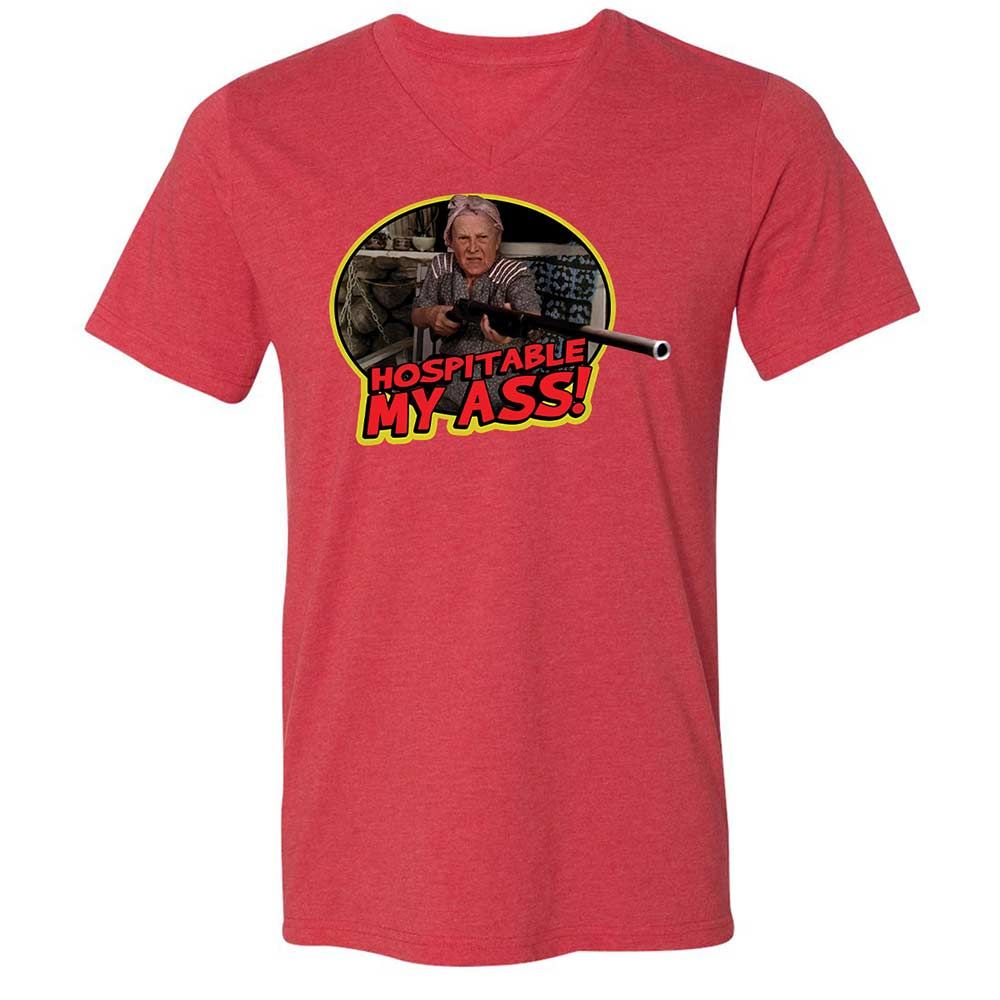 Unisex V-Neck T-Shirt - KELTDAU5 - Heather Red - 7