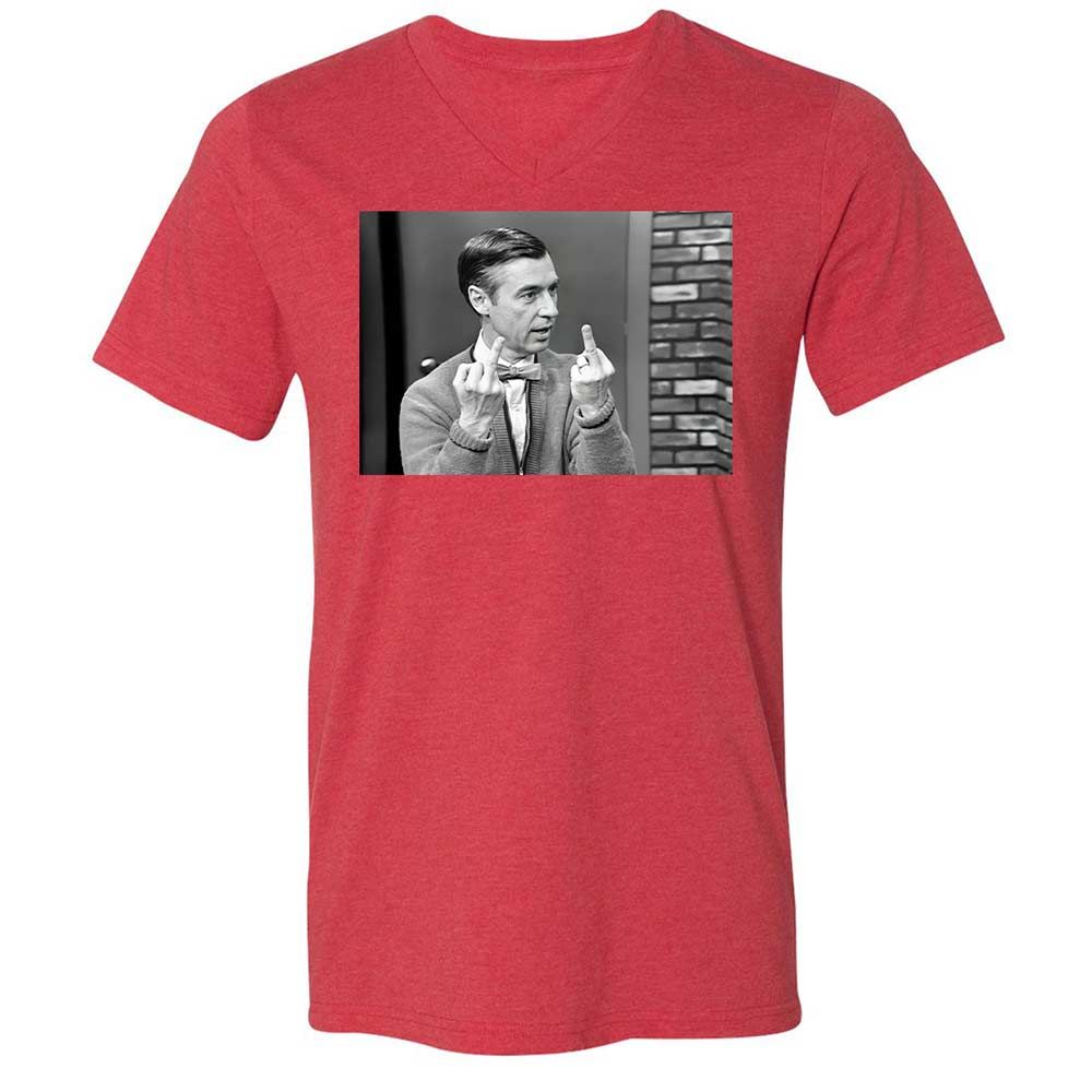 Unisex V-Neck T-Shirt - 2Y5HJG7Z - Heather Red - 7