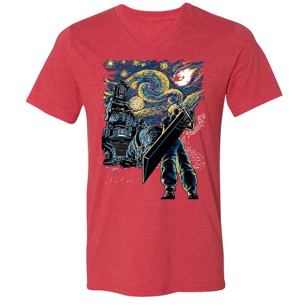 Unisex V-Neck T-Shirt - BH7BAXPF - Heather Red - 7