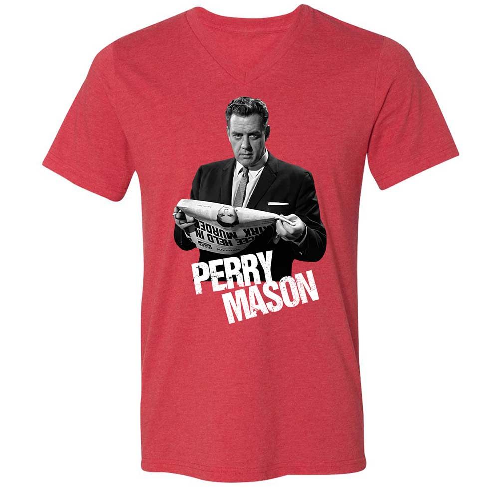 Unisex V-Neck T-Shirt - QFJYY96Z - Heather Red - 7