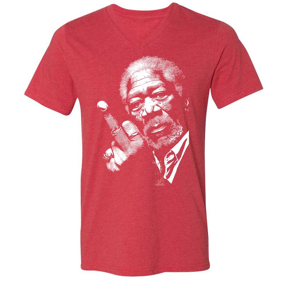 Morgan Freeman middle finger - Heather Red - 7