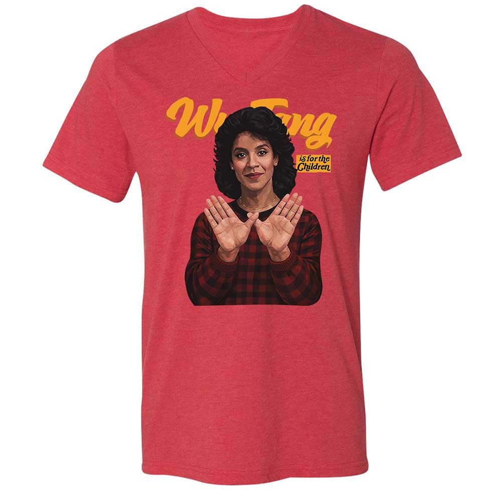 Unisex V-Neck T-Shirt - NBEL4DBQ - Heather Red - 7
