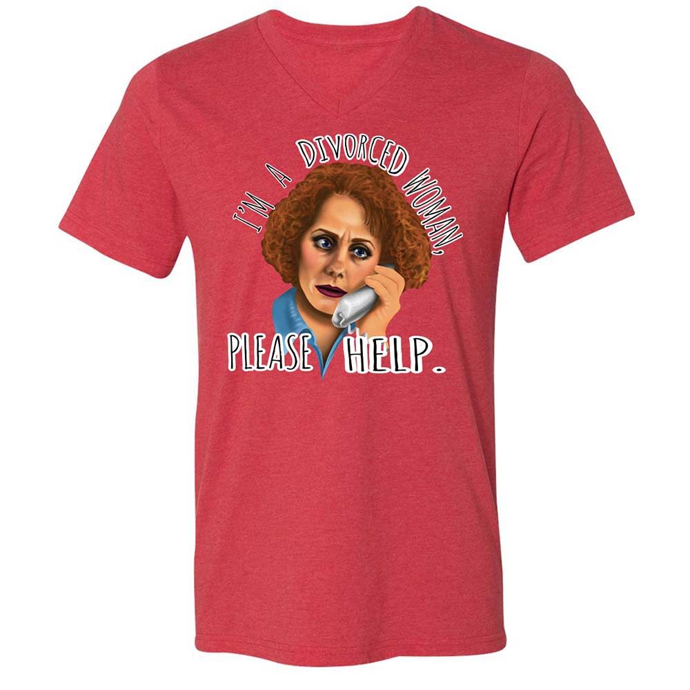 Unisex V-Neck T-Shirt - D6DYS252 - Heather Red - 7