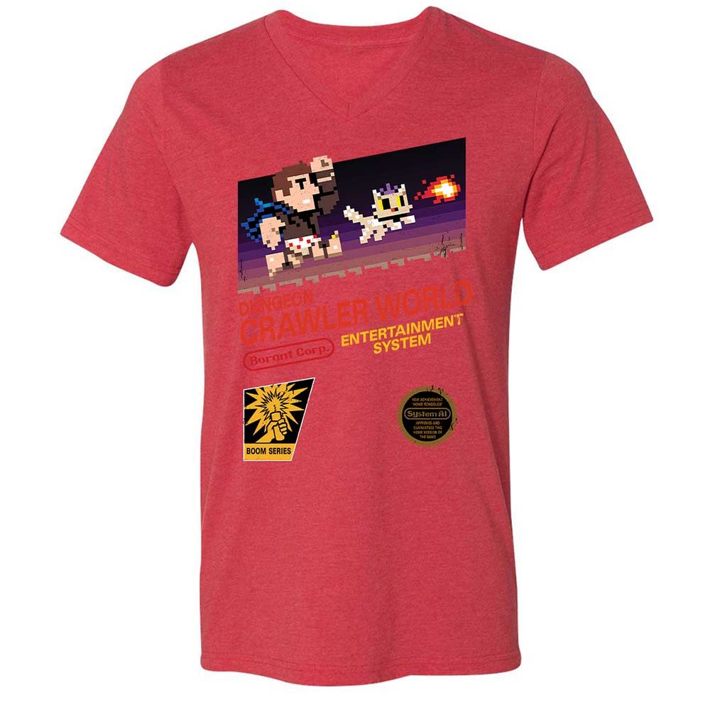 Unisex V-Neck T-Shirt - 4A2XHKXS - Heather Red - 7