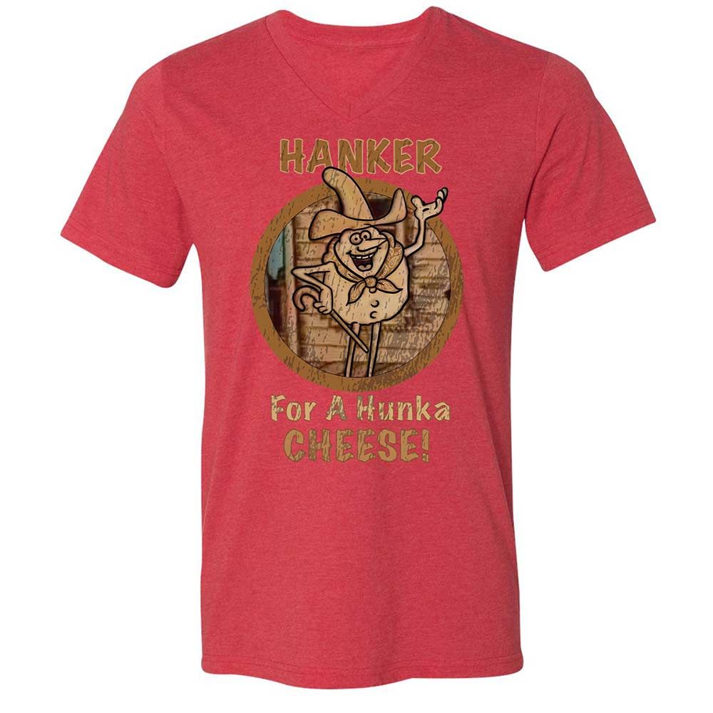 Unisex V-Neck T-Shirt - U89WFCNJ - Heather Red - 7