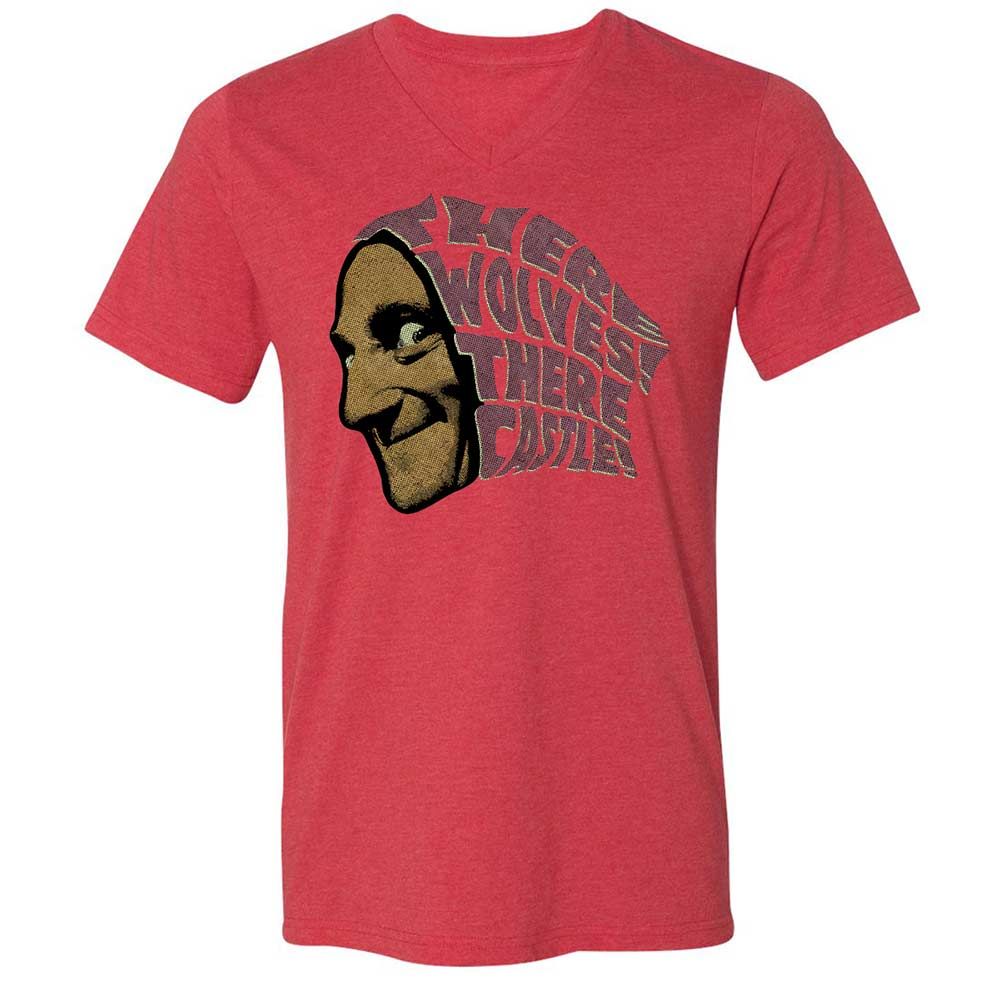 Unisex V-Neck T-Shirt - 8KGJX2QM - Heather Red - 7