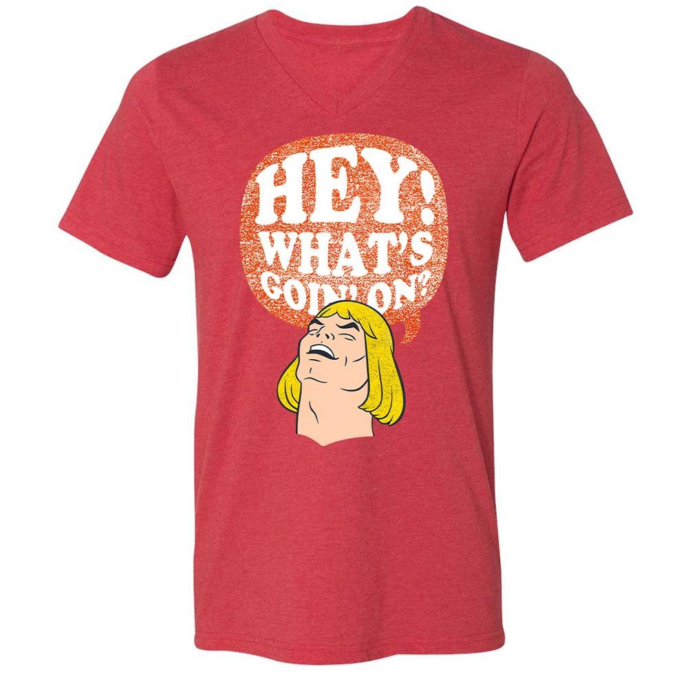 Unisex V-Neck T-Shirt - 3V86KA6E - Heather Red - 7