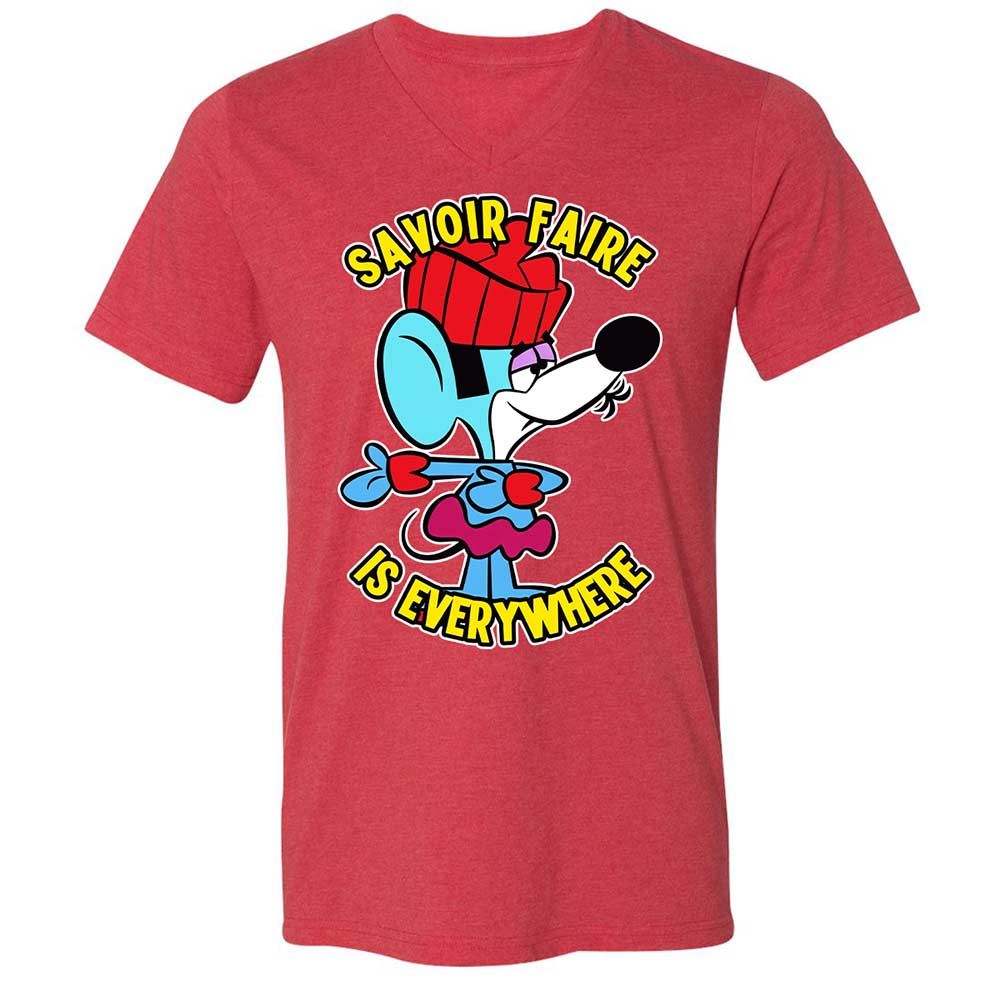 Unisex V-Neck T-Shirt - 75ZEHV4W - Heather Red - 7