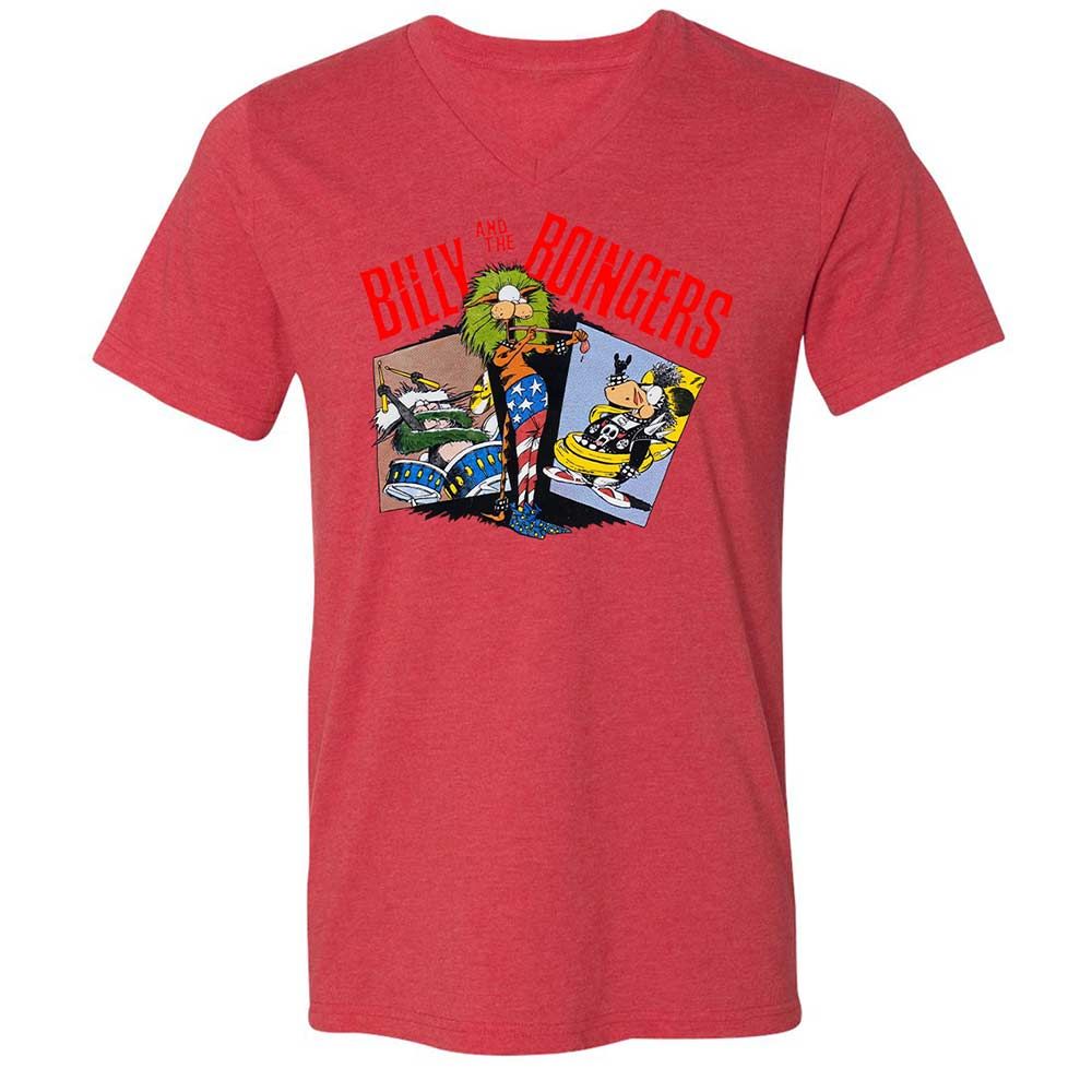 Unisex V-Neck T-Shirt - QX2GADAT - Heather Red - 7