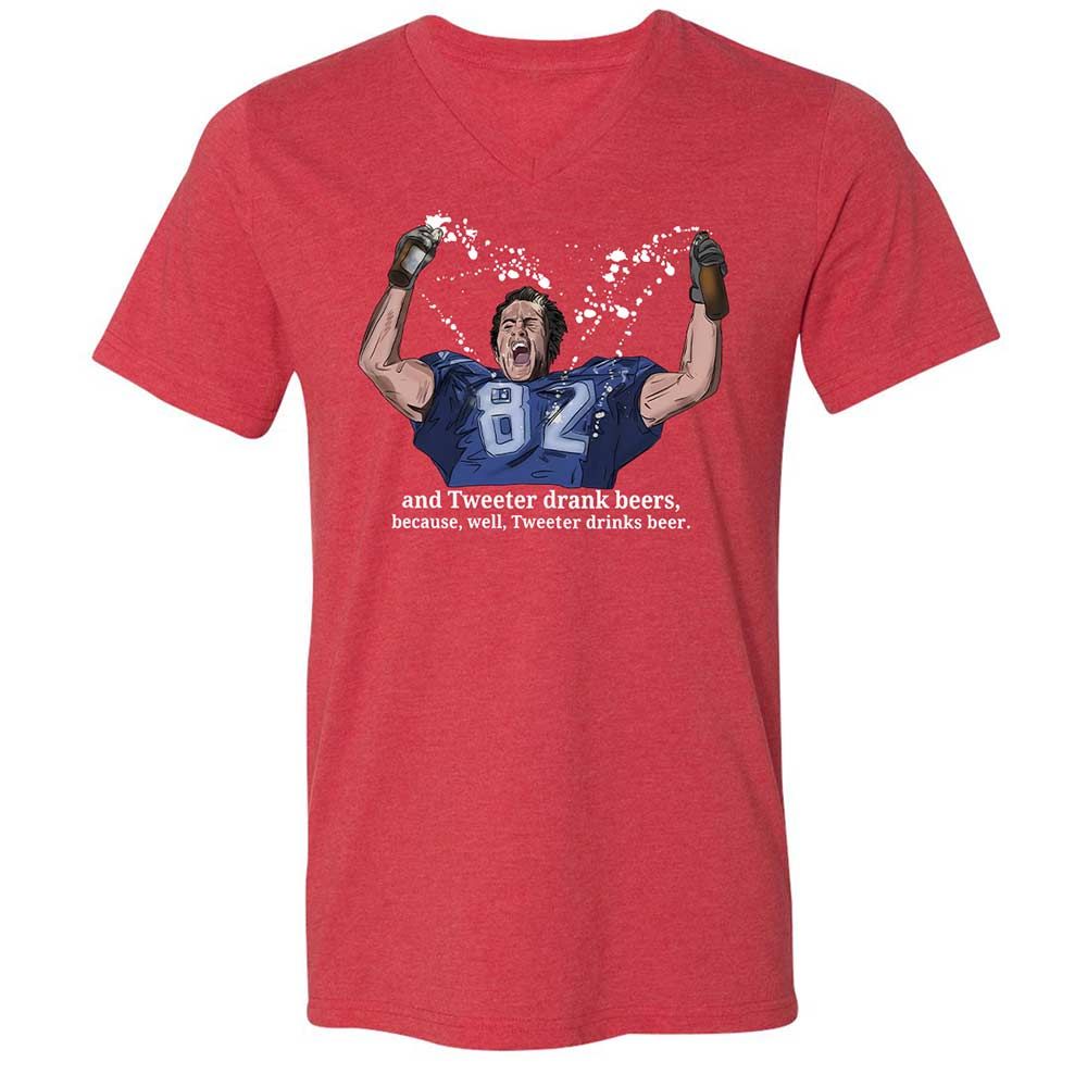 Unisex V-Neck T-Shirt - V3VMS157 - Heather Red - 7