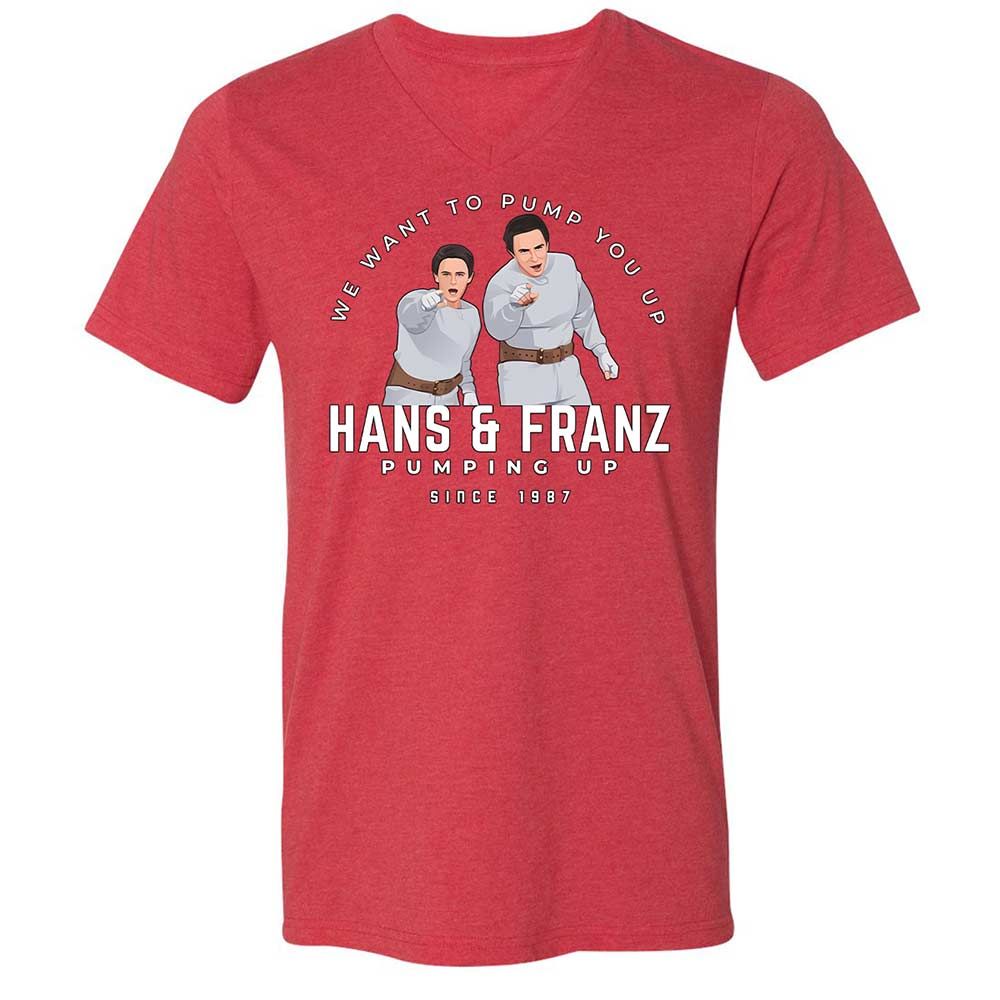 Unisex V-Neck T-Shirt - B6JXCDVC - Heather Red - 7