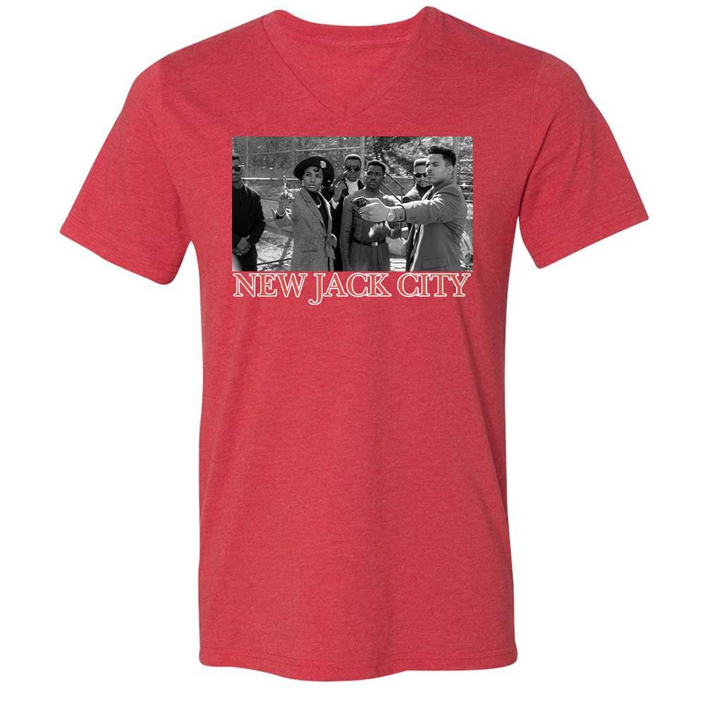 Unisex V-Neck T-Shirt - 27NNY9HS - Heather Red - 7