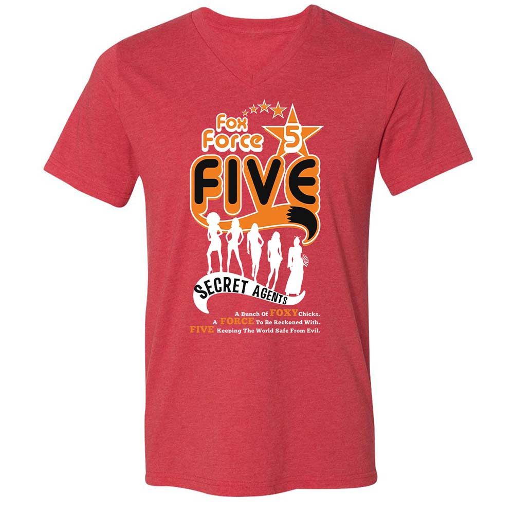 Unisex V-Neck T-Shirt - 9YKE8C3D - Heather Red - 7