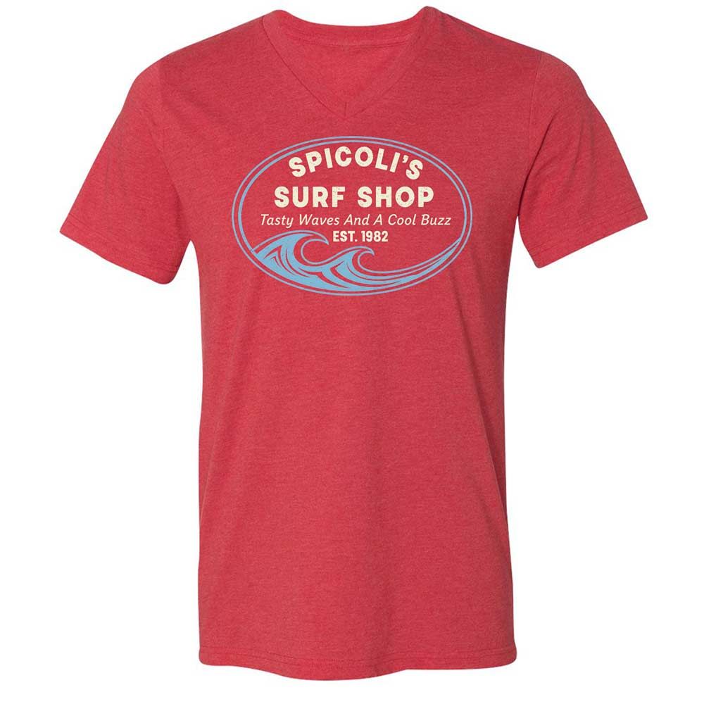 Unisex V-Neck T-Shirt - CV9UFMQT - Heather Red - 7