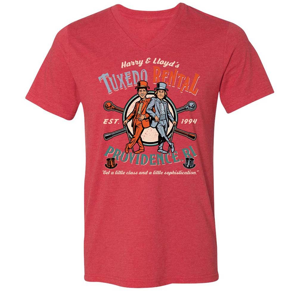 Unisex V-Neck T-Shirt - HCE5DEN9 - Heather Red - 7