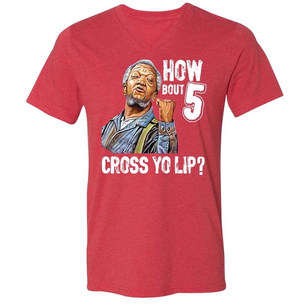 How bout 5 cross yo lip - Heather Red - 7