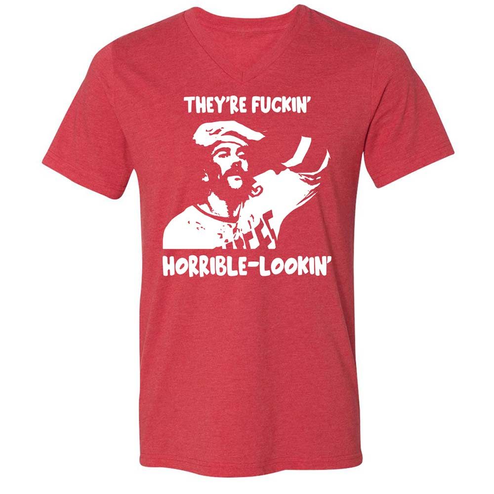 Unisex V-Neck T-Shirt - GKGA57EN - Heather Red - 7