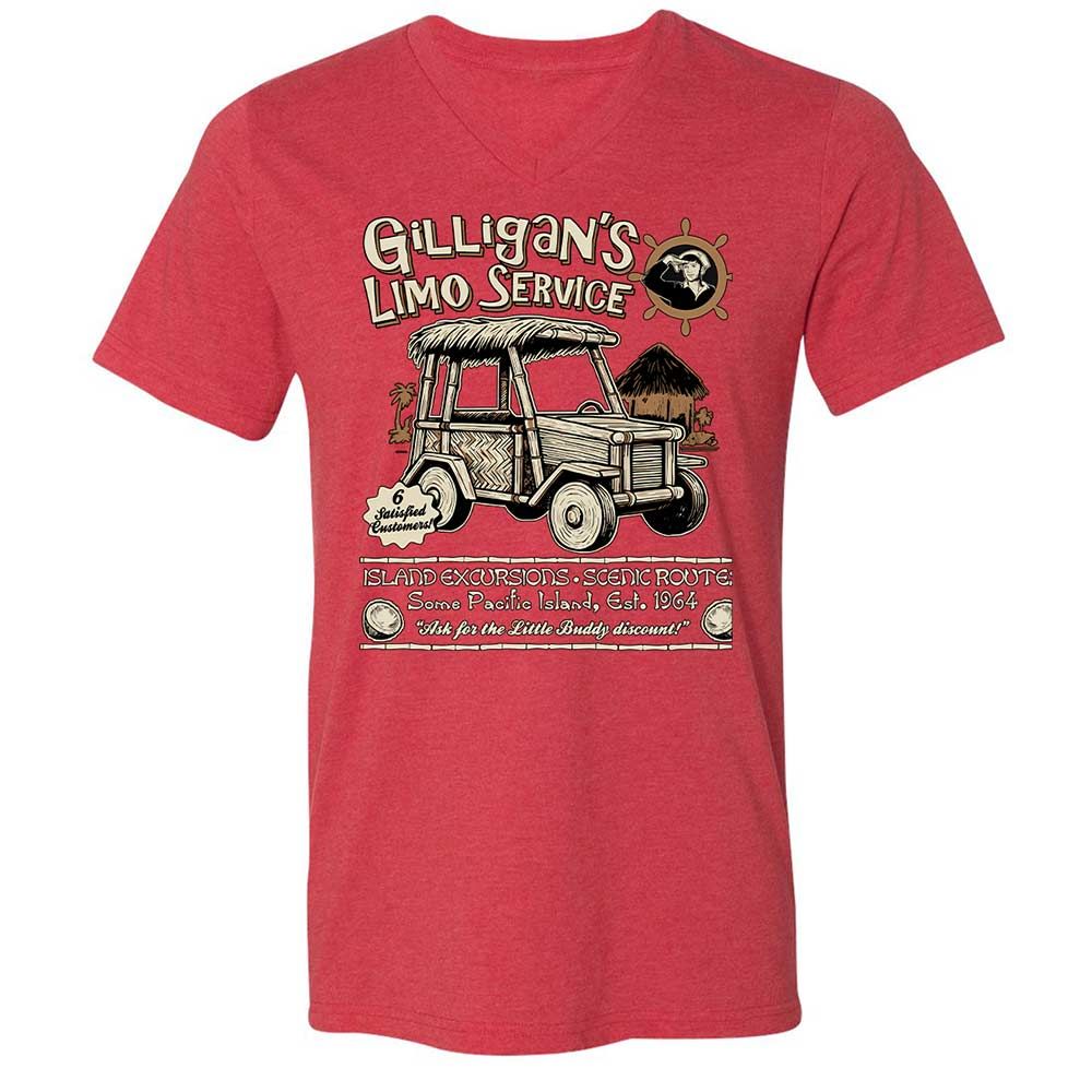 Unisex V-Neck T-Shirt - 6BLZMP7U - Heather Red - 7