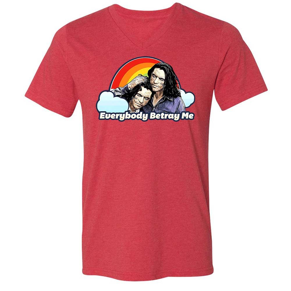 Unisex V-Neck T-Shirt - CZCXWZ7F - Heather Red - 7