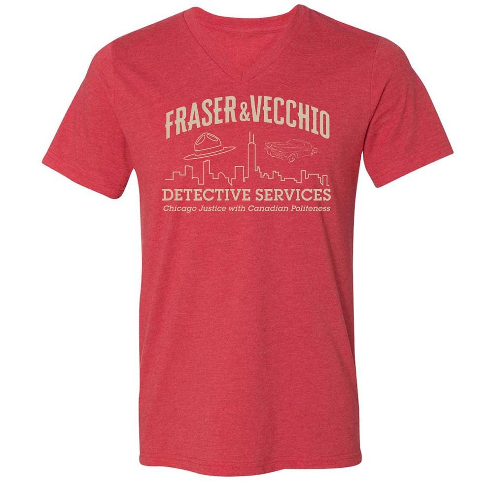 Unisex V-Neck T-Shirt - 6P42WTCT - Heather Red - 7