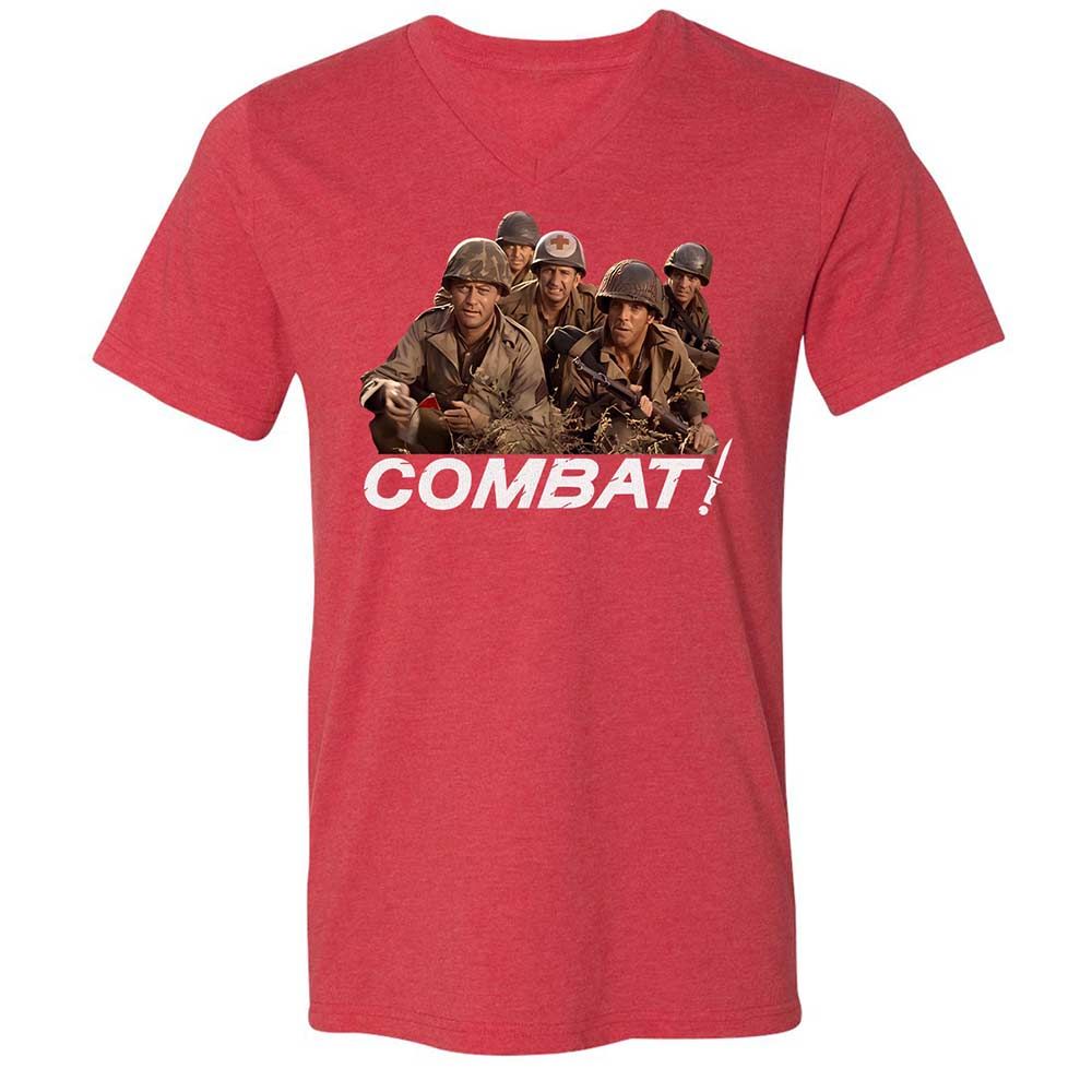 Unisex V-Neck T-Shirt - FF5MBPQC - Heather Red - 7