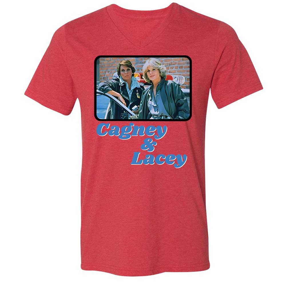 Unisex V-Neck T-Shirt - ESRNHEV8 - Heather Red - 7