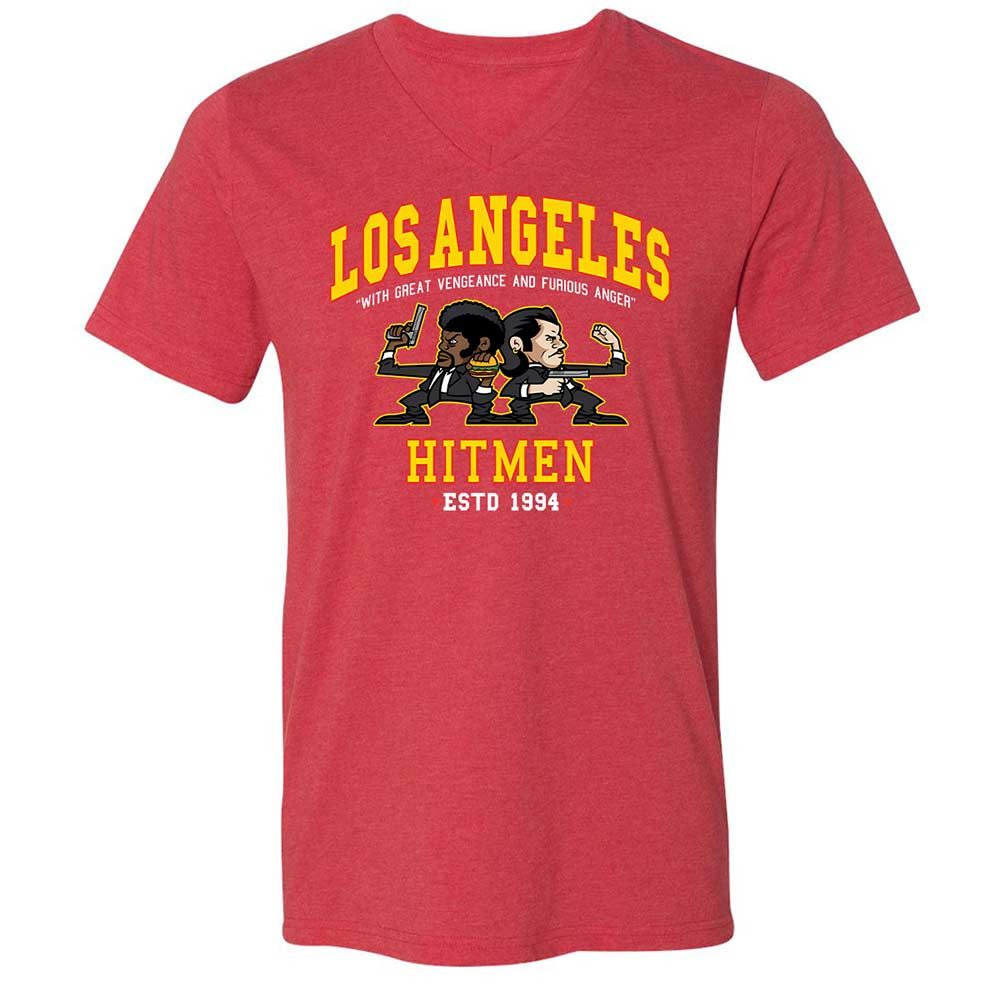 Unisex V-Neck T-Shirt - PL6QXWZZ - Heather Red - 7