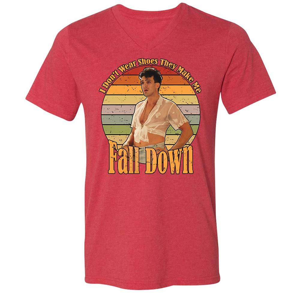Unisex V-Neck T-Shirt - P6GA3WSP - Heather Red - 7