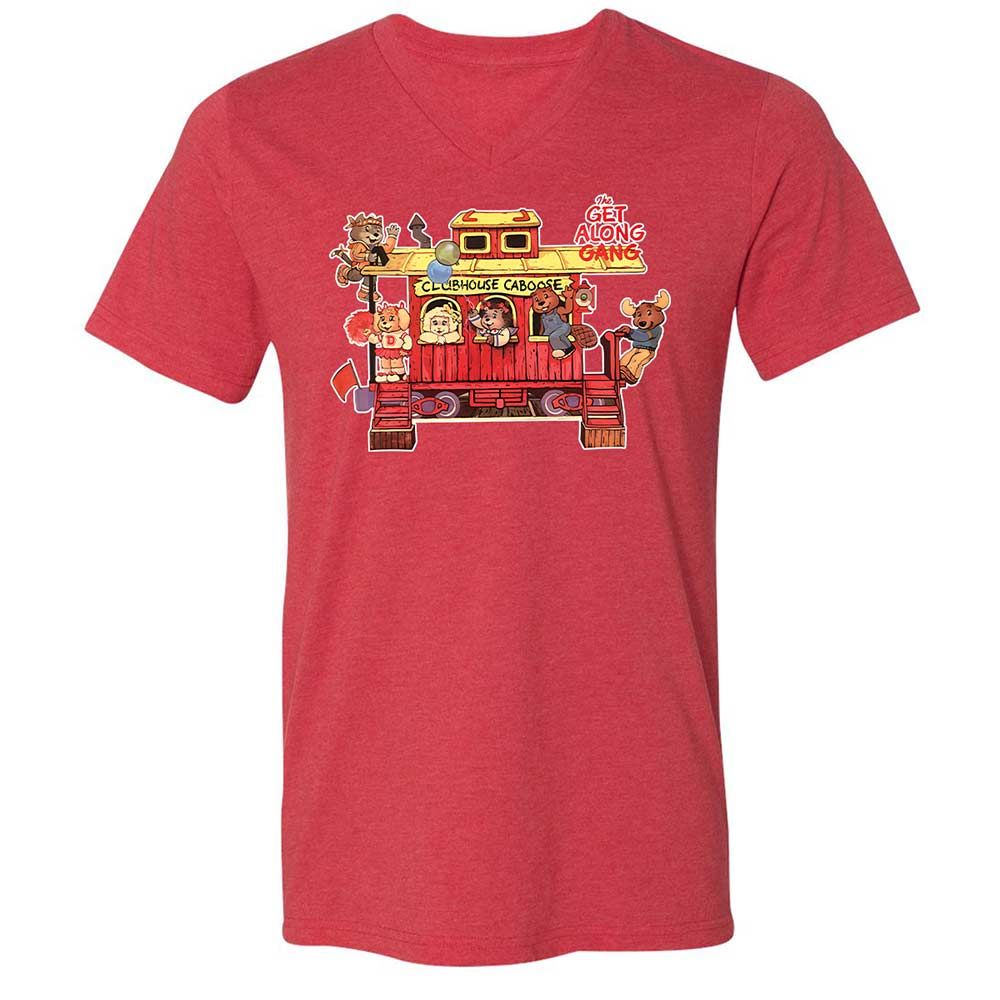 Unisex V-Neck T-Shirt - 74U9P9J7 - Heather Red - 7