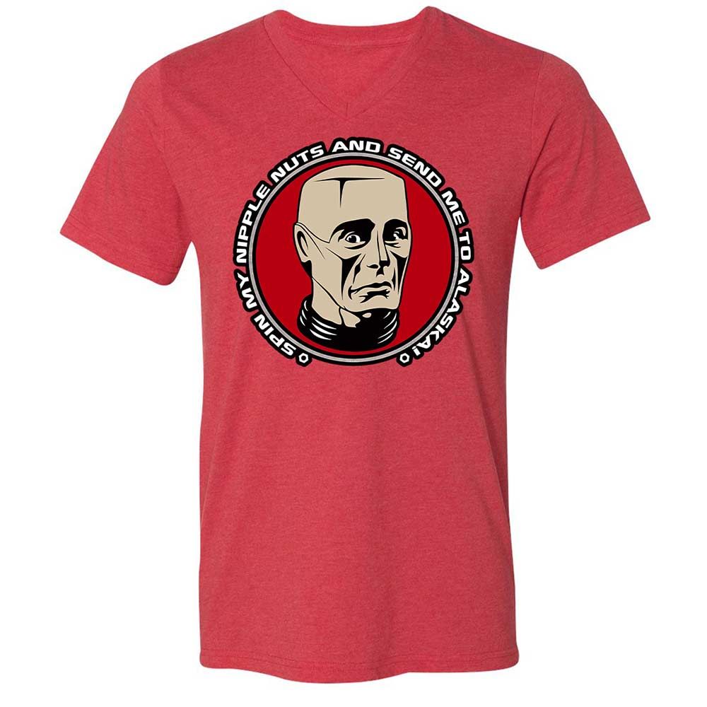 Unisex V-Neck T-Shirt - 3YL6Y5FR - Heather Red - 7