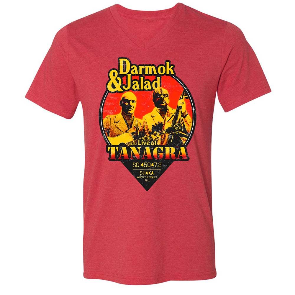Unisex V-Neck T-Shirt - 3NRGSVWD - Heather Red - 7