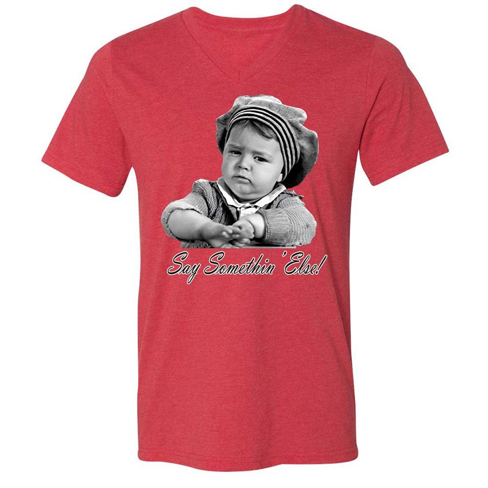 Unisex V-Neck T-Shirt - JNEKELRB - Heather Red - 7