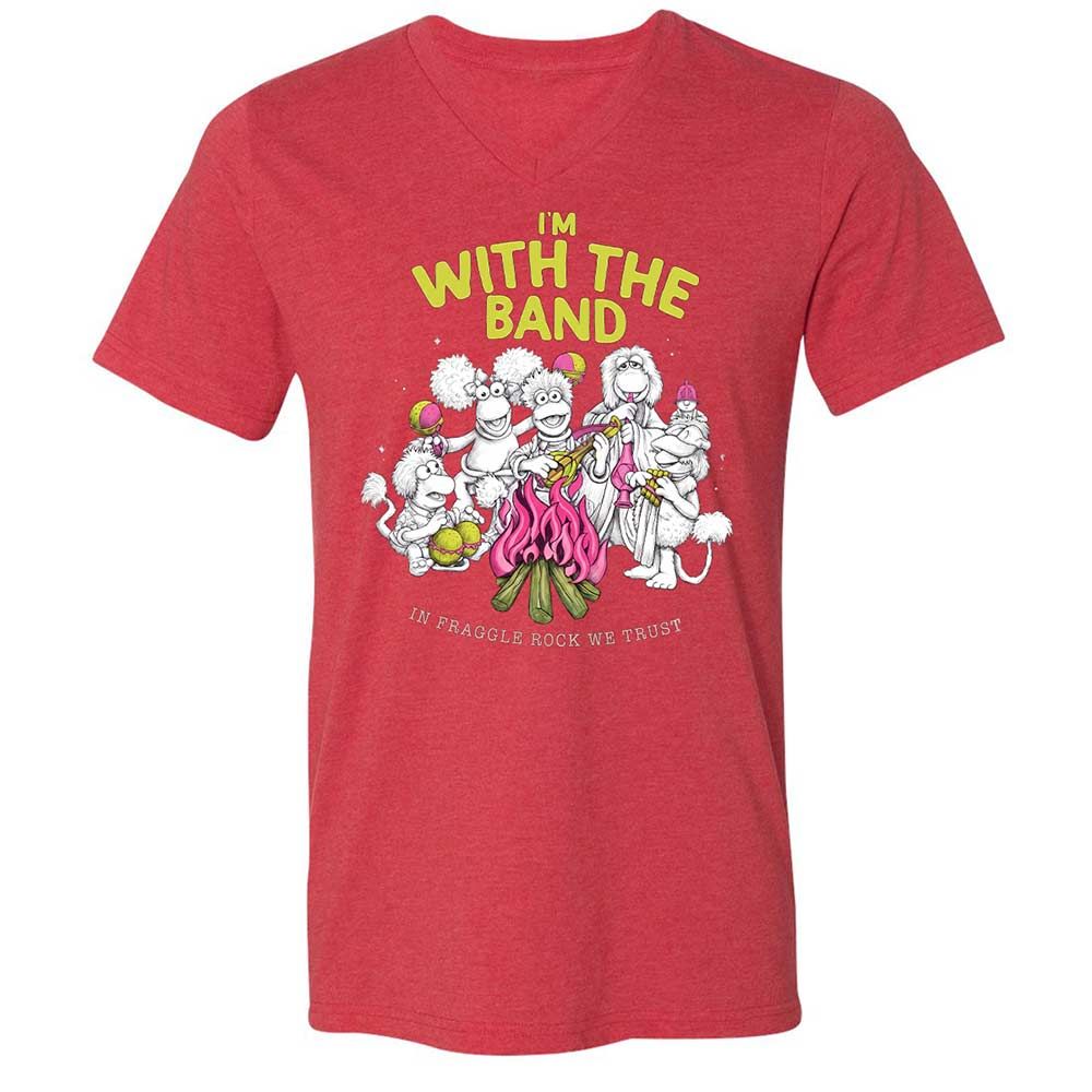 Unisex V-Neck T-Shirt - 87A15QZF - Heather Red - 7
