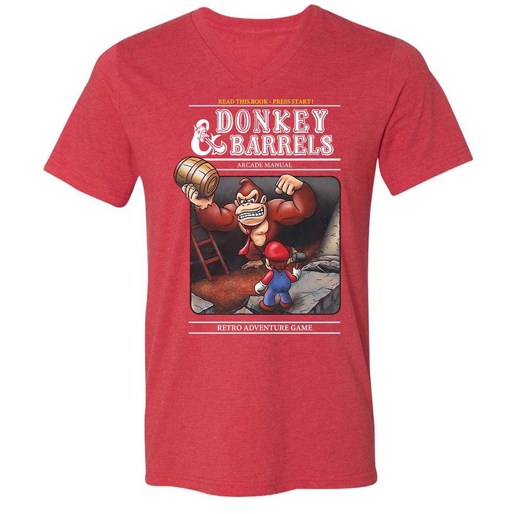 Unisex V-Neck T-Shirt - BPNR5HBT - Heather Red - 7