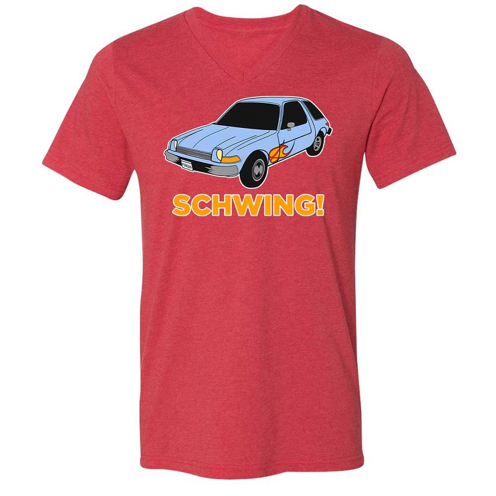 Unisex V-Neck T-Shirt - JB2PHA2D - Heather Red - 7