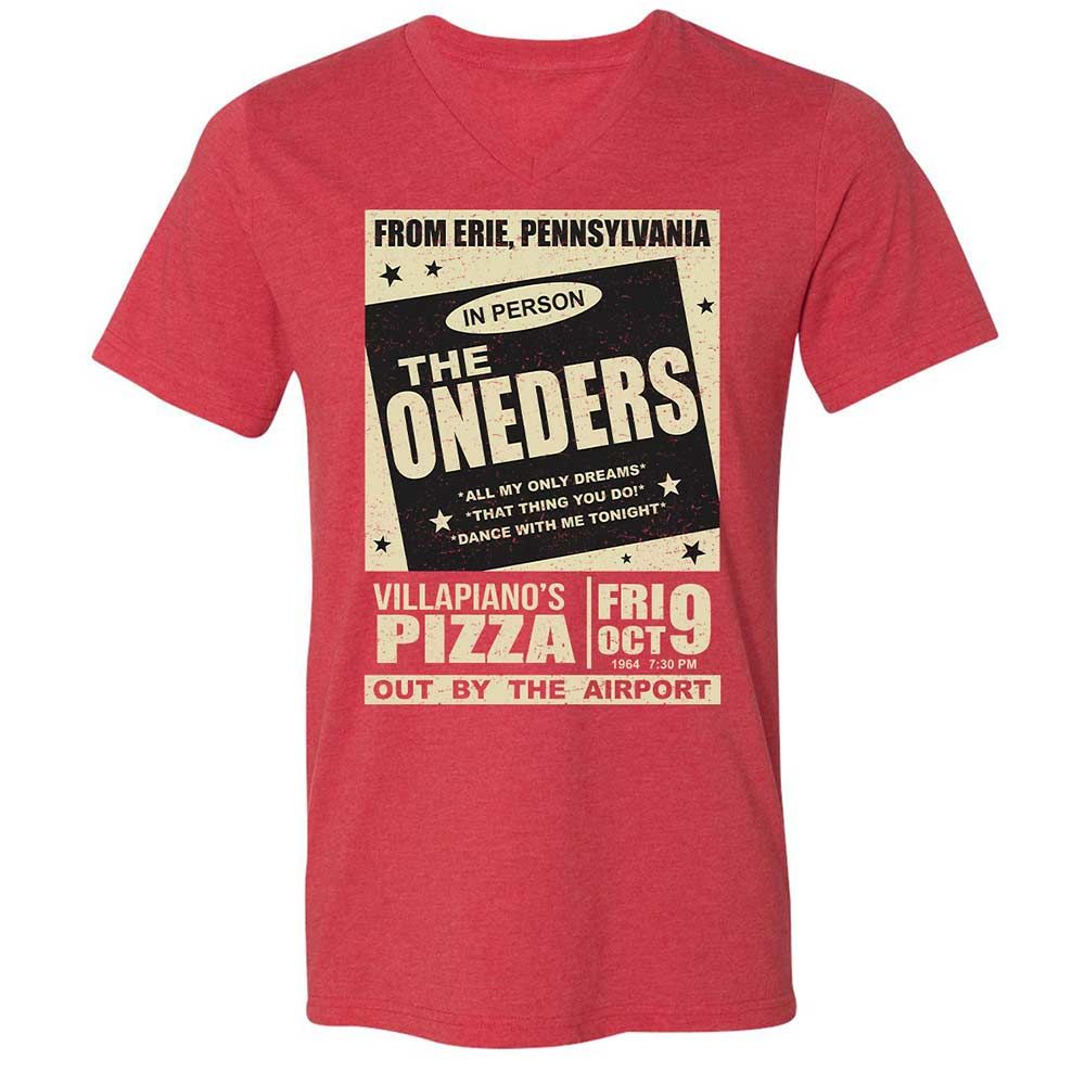 Unisex V-Neck T-Shirt - 7VVKFDQY - Heather Red - 7