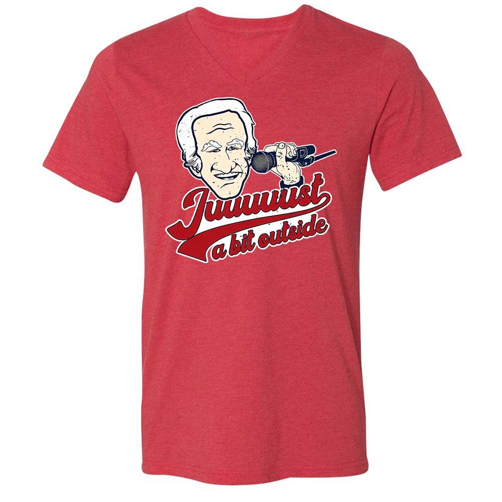 Unisex V-Neck T-Shirt - VJHZKPCZ - Heather Red - 7