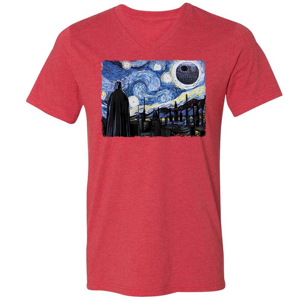 Unisex V-Neck T-Shirt - 9X8DBMHX - Heather Red - 7