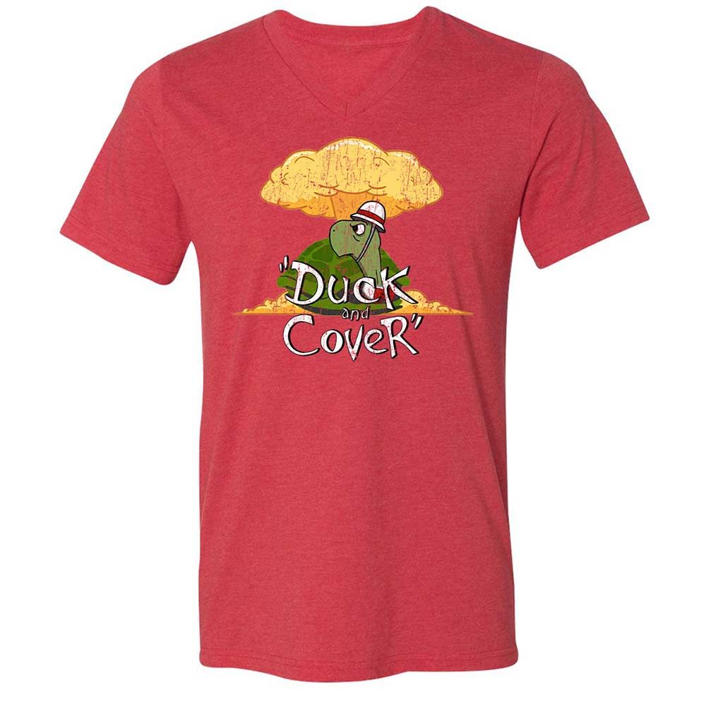 Unisex V-Neck T-Shirt - 36XJ19J9 - Heather Red - 7