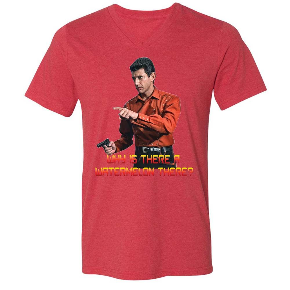 Unisex V-Neck T-Shirt - QM82D4DY - Heather Red - 7