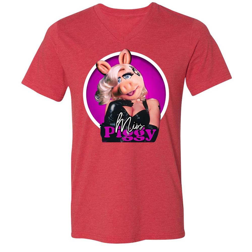 Unisex V-Neck T-Shirt - 8G4XCMEK - Heather Red - 7
